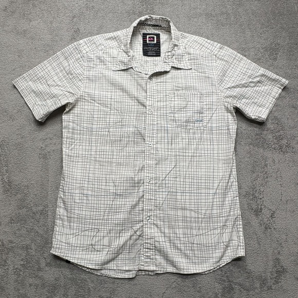 Quiksilver Shirt Mens‎ Large Plaid Short Sleeve Button Up Casual Summer - Picture 1 of 5